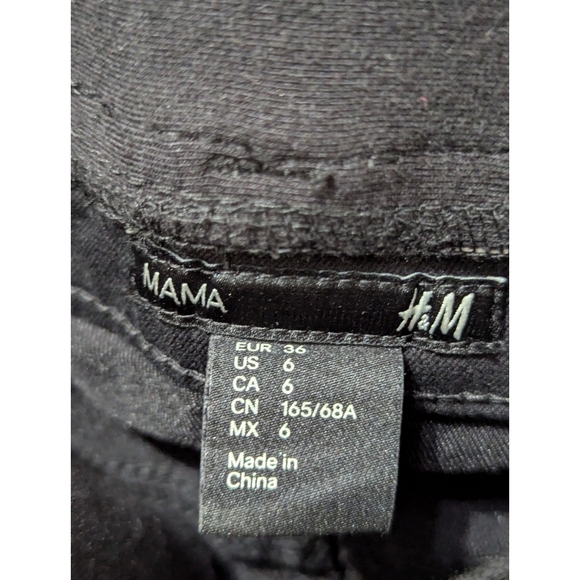 H&M MAMA Super Stretch Black Slim Leg Maternity Pants Size 6 - Picture 5 of 15